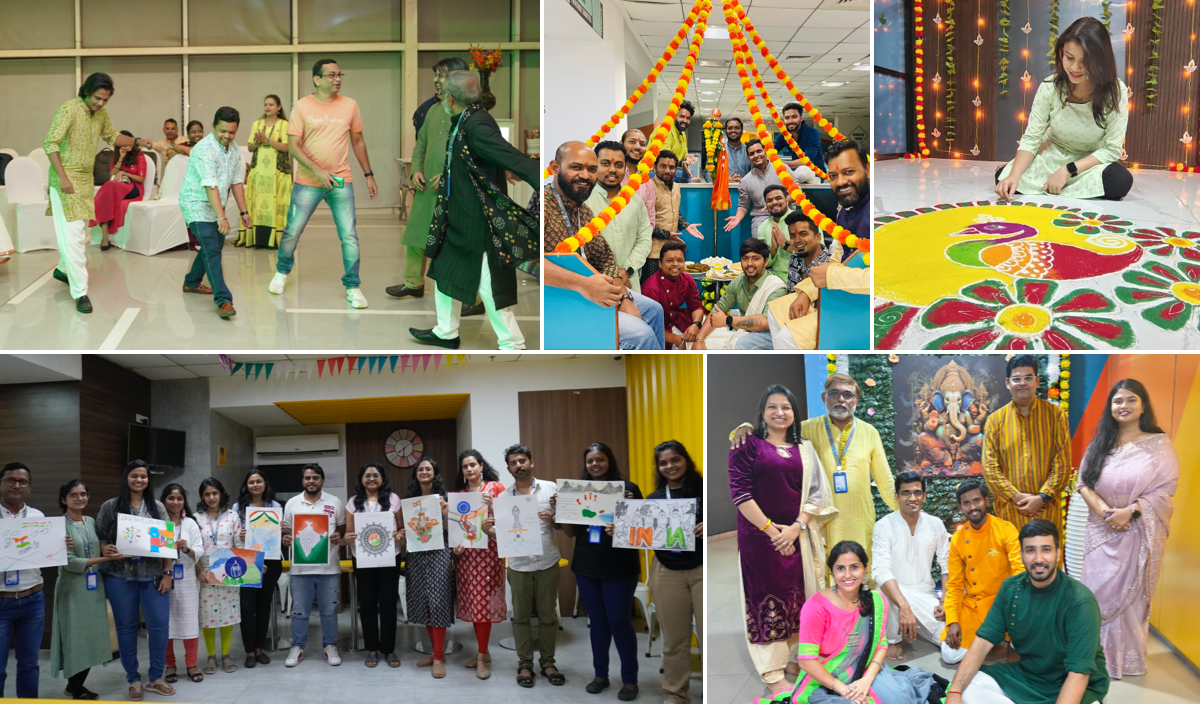 Enjoying the festivities at V2 Office