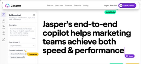 In blog image - Jasper AI example